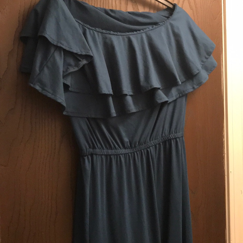 Teal Strapless Flowy Jumper